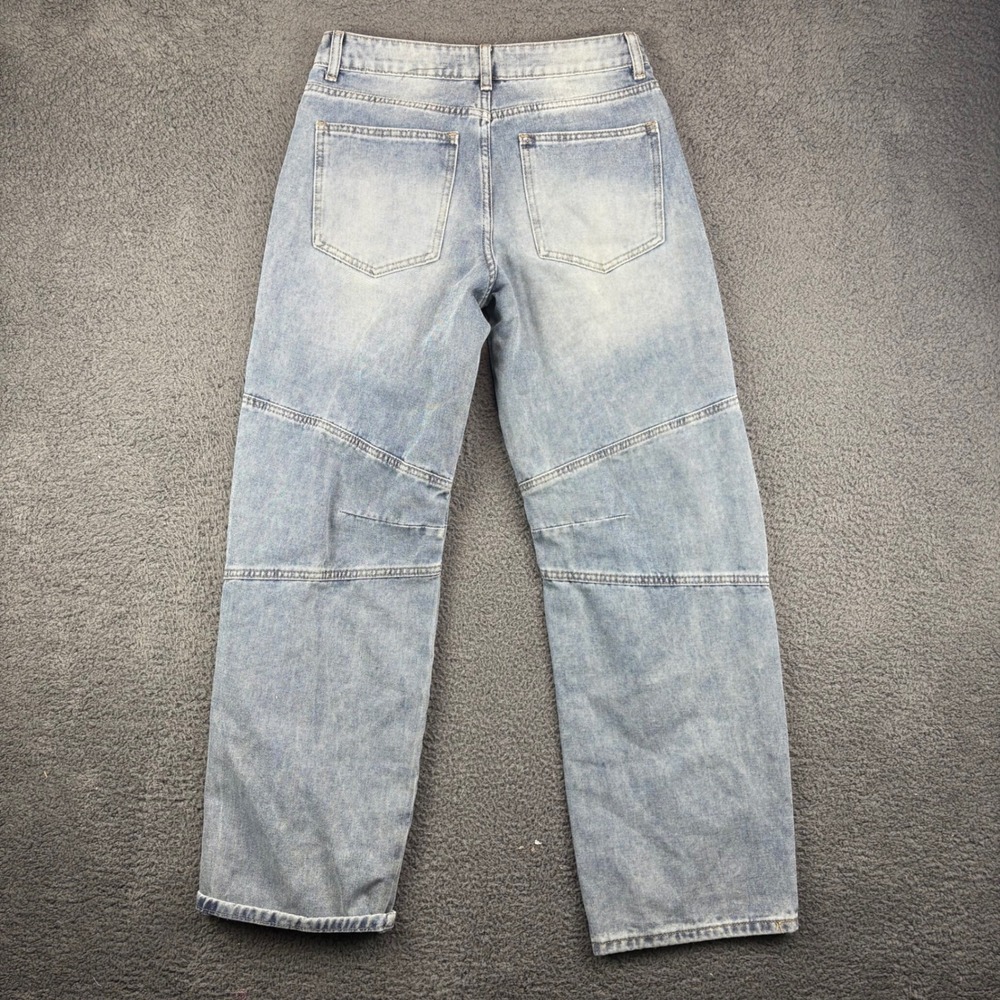 Forever 21 Womens Jeans Light Wash Denim Straight Leg Moto Style Size 26 - Picture 7 of 8